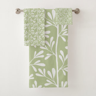 Zen Garten Stiele XL minimal botanisch pistazien-g Badhandtuch Set
