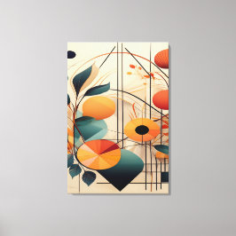 Zen-Geometrie: Abstrakte Botanische Fusionskunst Leinwanddruck