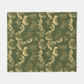 Zen Ginkgo-Blattmuster Fleecedecke (Vorderseite (Horizontal))