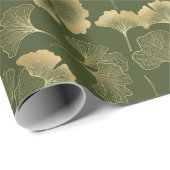 Zen Ginkgo-Blattmuster Geschenkpapier (Rolleneckpunkt)