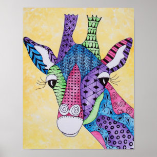 Zen Giraffe Animal Poster