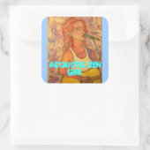 Zen Girl Quadratischer Aufkleber (Tasche)