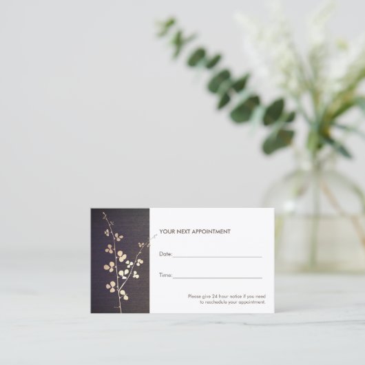 Zen-Gold-Branchensalon und Wellness-Center-Termini Terminkarte (Stehend Vorderseite)