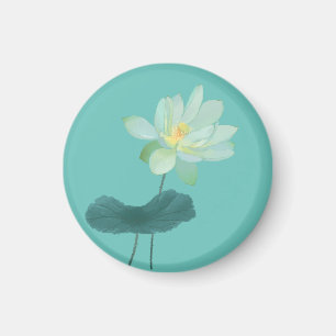 Zen Green Lotus Blume Asiatisch Inspiriert Magnet
