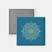 Zen Grow Line Art Mandala Friedliche Botanik Magnet (Vorderseite/Rückseite)