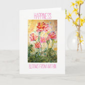 Zen Happiness Lotus Watercolor Kunst, Dichtung und Karte (Gelbe Blume)