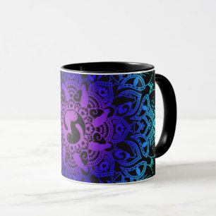 Zen-Hennastrauch-Mandala-Hippie-Katze Tasse