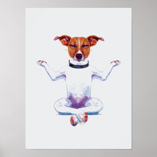Zen Hund I Watercolor Poster (Vorne)