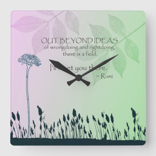 Zen-Ideen Quadratische Wanduhr (Vorderseite)