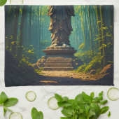 Zen im Bambushain Geschirrtuch (Gefaltet)