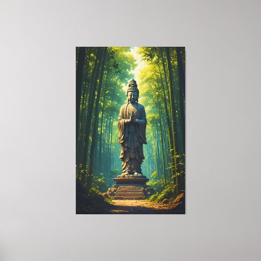 Zen in der Bambusgrove Leinwanddruck (Vorderseite)