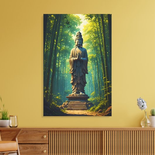 Zen in der Bambusgrove Leinwanddruck (Insitu (Wohnzimmer))