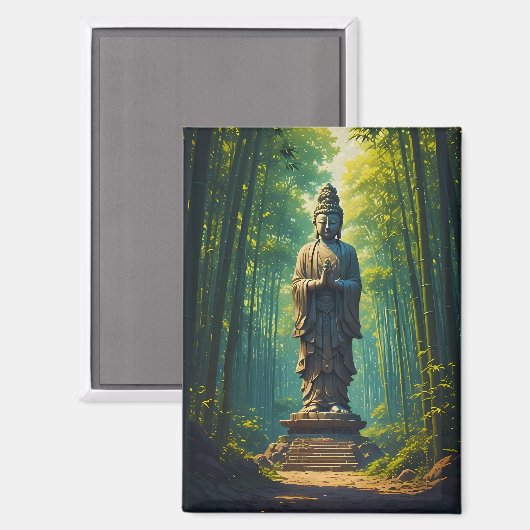 Zen in der Bambusgrove Magnet (Vorderseite/Rückseite)