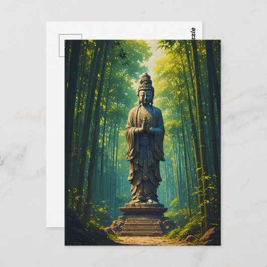 Zen in der Bambusgrove Postkarte (Vorne/Hinten)