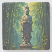 Zen in der Bambusgrove Steinuntersetzer (Vorderseite)