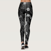 Zen Ink Flow Leggings Schwarz und Weiß (Rückseite)