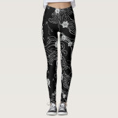 Zen Ink Flow Leggings Schwarz und Weiß (Vorderseite)