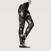 Zen Ink Flow Leggings Schwarz und Weiß (Rechts)