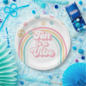 Zen ist ein Vibe Retro Summer Rainbow Pappteller (Party)