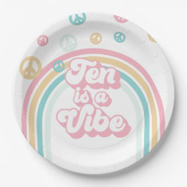 Zen ist ein Vibe Retro Summer Rainbow Pappteller