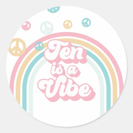 Zen ist ein Vibe Retro Summer Rainbow Runder Aufkleber (Vorderseite)