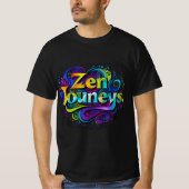 Zen Journeys Typografie Art T-Shirt (Vorderseite)