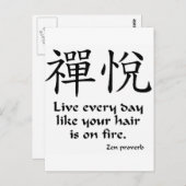 Zen Joy - Lebt jeden Tag Postkarte (Vorne/Hinten)