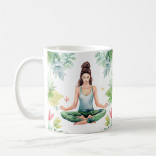 Zen-Kaffeetassen mit Yogamustern Kaffeetasse