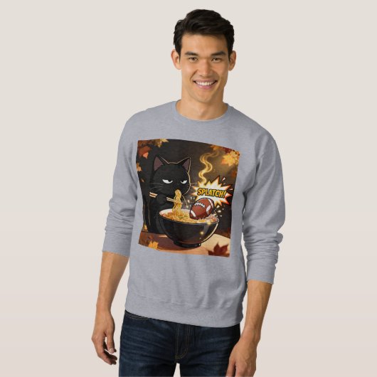 Zen-Katze und der unerwartete Touchdown Sweatshirt (Vorne ganz)