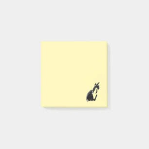 Zen-Katze Zeichnung Tinte Pinsel Wasch-Kunst Post-it Klebezettel