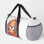 Zen-Katzen-Vibes � meditierende Kitty psychedelisc Duffle Bag (Rechte Ecke)