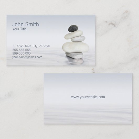 Zen-Kiesel Feng Shui Visitenkarte (Vorne/Hinten)