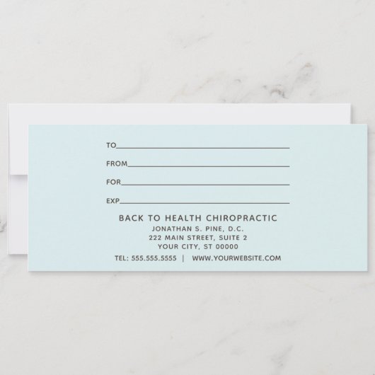 Zen-Kiesel und Ozeangeschenkgutschein (Rückseite)