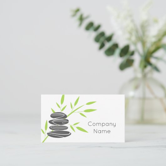 Zen-Kiesstein-Stack-Visitenkartenvorlage Visitenkarte (Stehend Vorderseite)