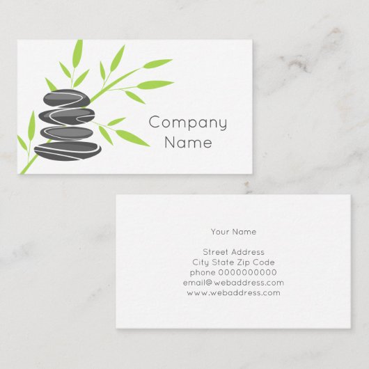 Zen-Kiesstein-Stack-Visitenkartenvorlage Visitenkarte (Vorne/Hinten)