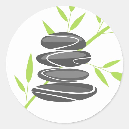 Zen-Kiessteine-Stapelkleber oder Umschlag Aufklebe Runder Aufkleber (Vorderseite)