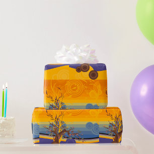 Zen-Kirschblütenbaum Abstrakte Sonnenuntergangskun Geschenkpapier