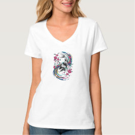 Zen Koi Fisch Yin Yang Fluss T-Shirt