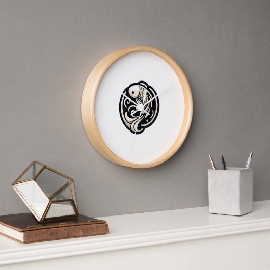 Zen Koi Fish Clock - Minimalistisches Design Uhr (Büro)