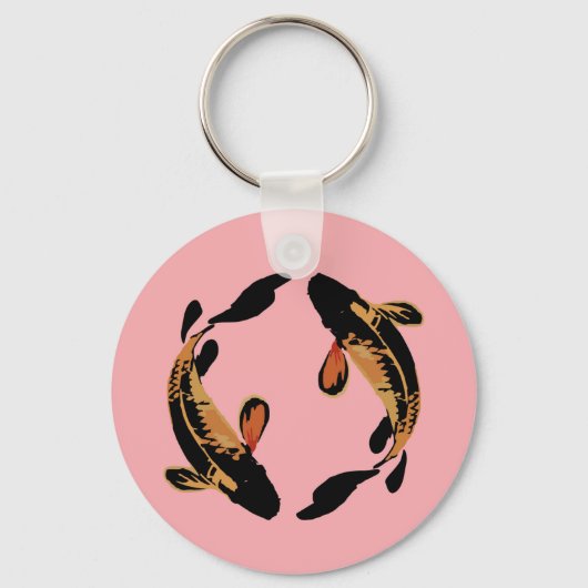 Zen Koi Fish Pink Einfach Minimalistischer Schlüss Schlüsselanhänger (Vorderseite)