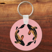 Zen Koi Fish Pink Einfach Minimalistischer Schlüss Schlüsselanhänger (Vorderseite)
