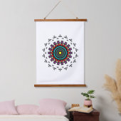 Zen-Kreis-Mandala Wandteppich Mit Holzrahmen (Schlafzimmer)