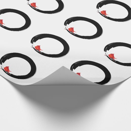 Zen-Kreis mit WeihnachtsKardinal Geschenkpapier (Ecke)