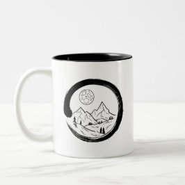 Zen-Kreis und -Gebirge Zweifarbige Tasse