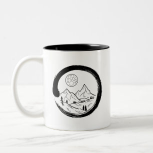 Zen-Kreis und -Gebirge Zweifarbige Tasse