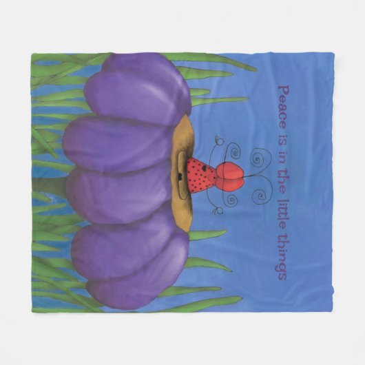 Zen Ladybug Fleecedecke (Vorderseite (Horizontal))