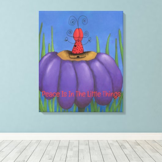 Zen Ladybug Leinwanddruck (Insitu (Holzboden))