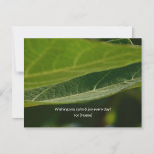 Zen Leaf Postkarte – Personalisierte Natur Postkar