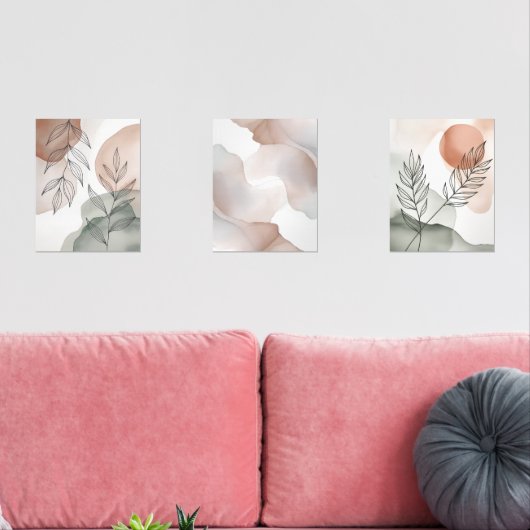 Zen Leaf Zen Minimalistisch Wall Art Bilderwand Sets (Wohnzimmer)