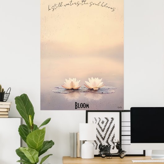 Zen Lotus-Blume in Dusk Poster (Heimbüro)